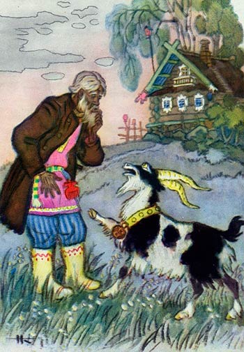 Коза и заяц. Коза ответила, что ее плохо пасли