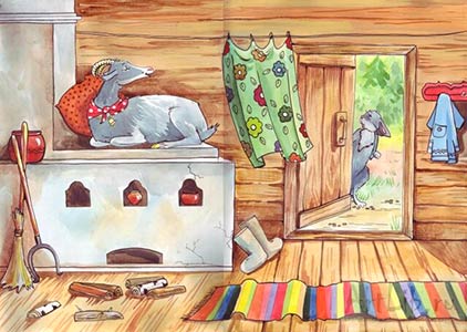 Коза и заяц. Коза выгнала зайца