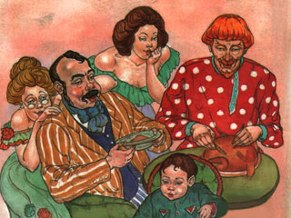 Это тебе, потому как ты в доме всему голова. 