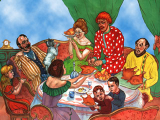 Тогда позвал барин бедного мужика и велел ему разделить. 