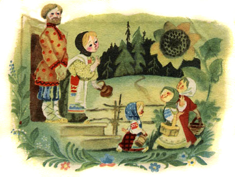 Бычок - чёрный бочок, белые копытца. Русские народные сказки