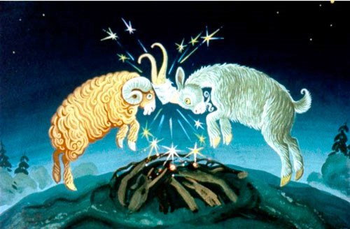 Стукнулись козел с бараном 