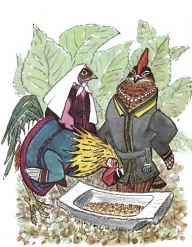 Башкирская сказка. Ястреб и петух