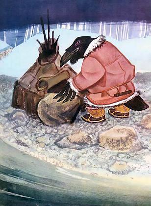 Эскимосская сказка. Евражка и ворон