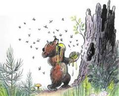 Медвежонок - невежда Нашёл он мёд пчелиный