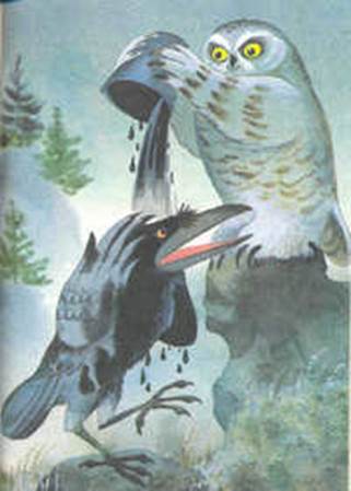 Как ворон и сова друг друга покрасили