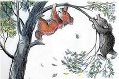 Медвежонок - невежда Столкнул с высокой ветки