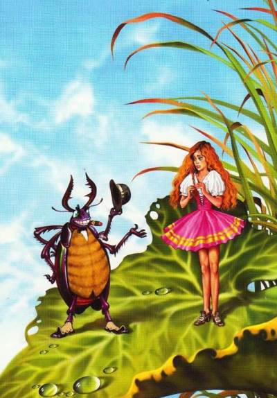 Дюймовочка. Жук схватил ее и полетел с ней на дерево 