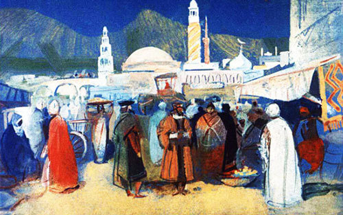 Синдбад отправился побродить по городу. 