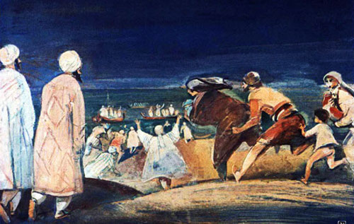 Вечером Мансур и Синдбад отправились к морю. 