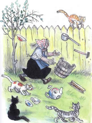 Федорино горе. Скачет бабушка Федора