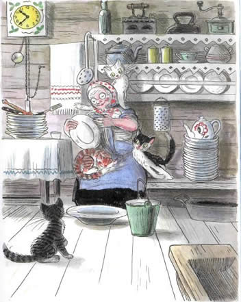 Федорино горе. Поливала, умывала, Полоскала их она