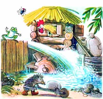 Лягушка колесо побольше к колодцу пристроила