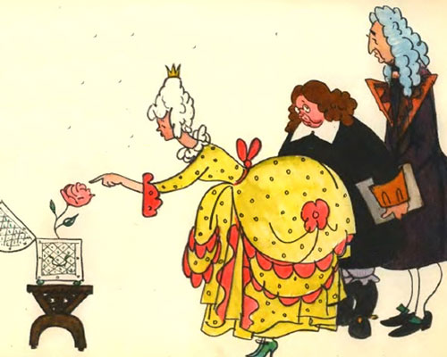 Только принцесса потрогала розу 