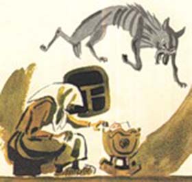 Волк и старуха