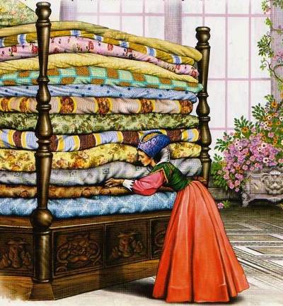 Принцесса на горошине. Положила на доски горошину