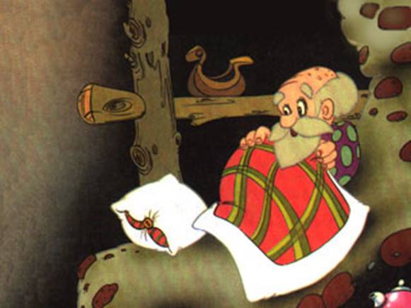 В самой крайней избе обнаружил старичка 