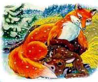 Русская народная сказка о животных. Лиса и лапоть