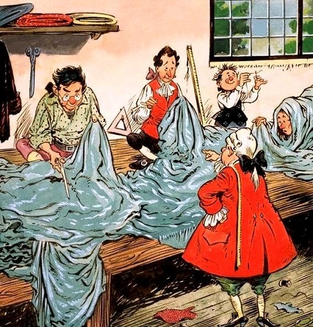 Шарль Перро. Ослиная шкура. Портные брались за работу.