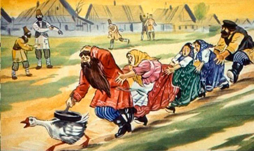 Увидал его толстый купец из своей лавки 