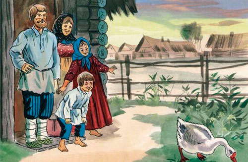 Гусь тотчас встал, встряхнулся, встрепенулся 