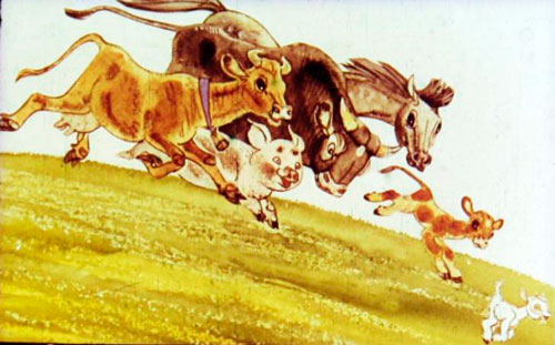 Теперь он и тебя сосчитал,— всхлипнул Телёнок.