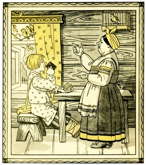 Рисунок - Шиш и трактирщица: Сказки о Шише — русская народная сказка Рисунок - Шиш и трактирщица: Сказки о Шише — русская народная сказка