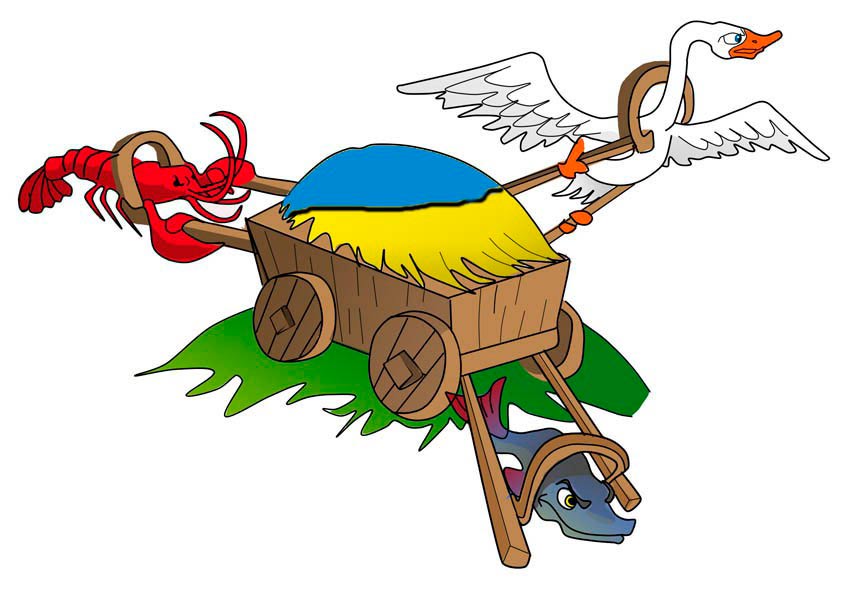 Слушать басню Крылова И. А. «Лебедь, щука и рак»