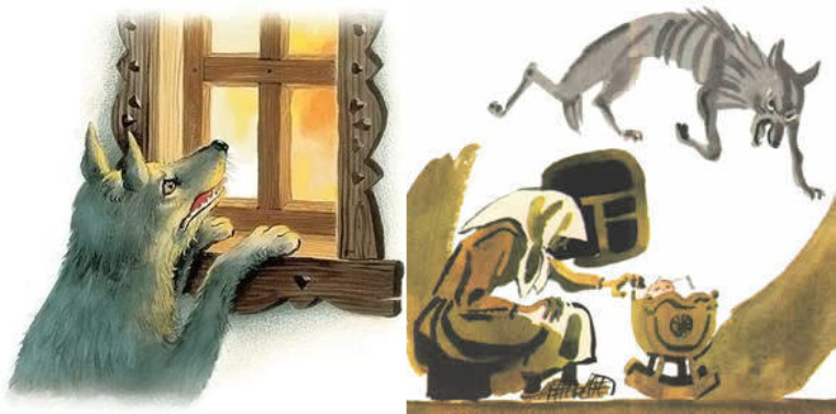 Слушать басню Толстого Л.Н «Волк и старуха»