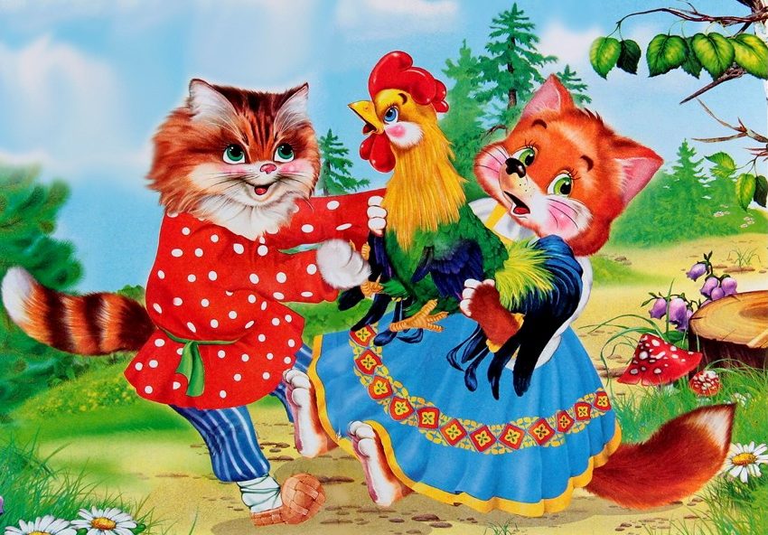 Слушать русскую народную сказку «Кот, лиса и петух»