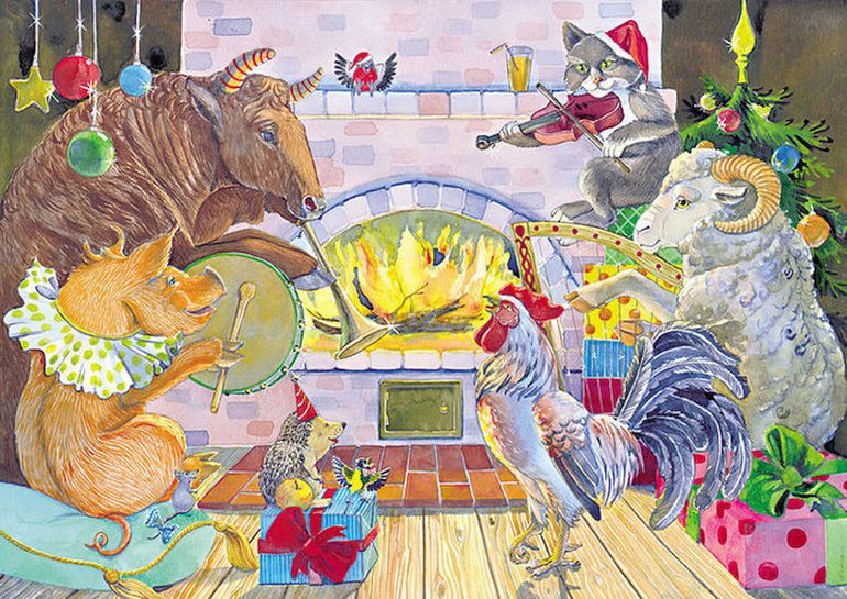 Слушать русскую народную сказку «Петух, кот, свинья, баран и бык»